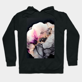 Cotton Blush - Abstract Alcohol Ink Resin Art Hoodie